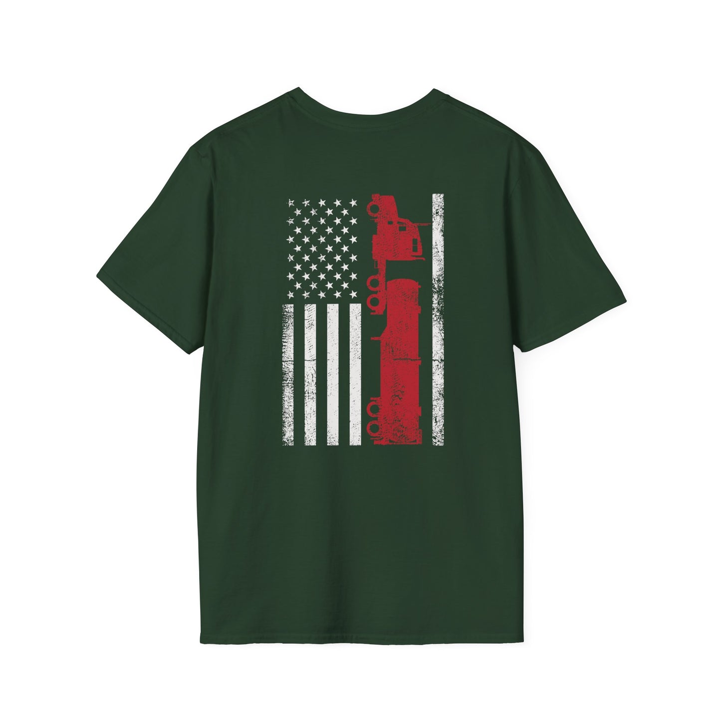 Truck Driver American Flag T-Shirt