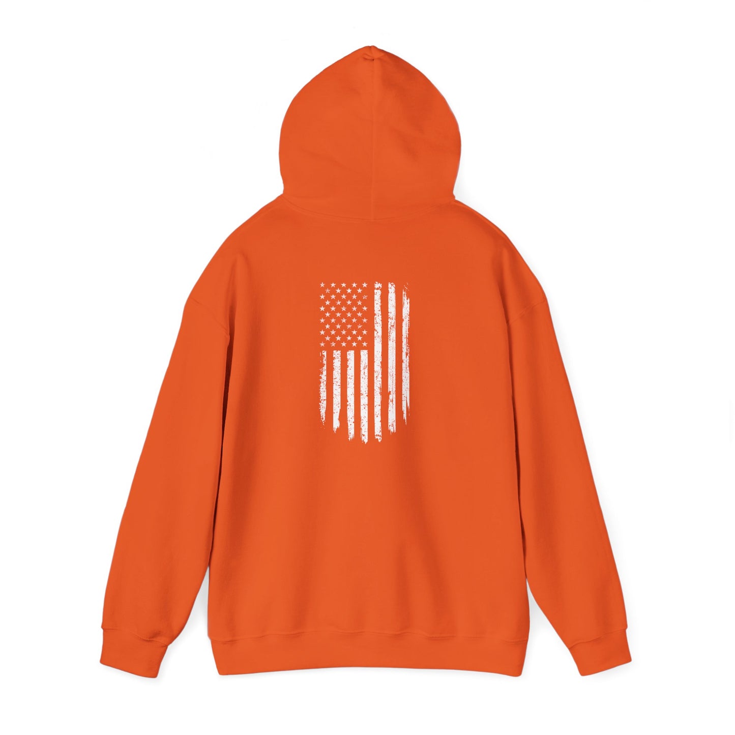 Safety Orange American Flag Hoodie