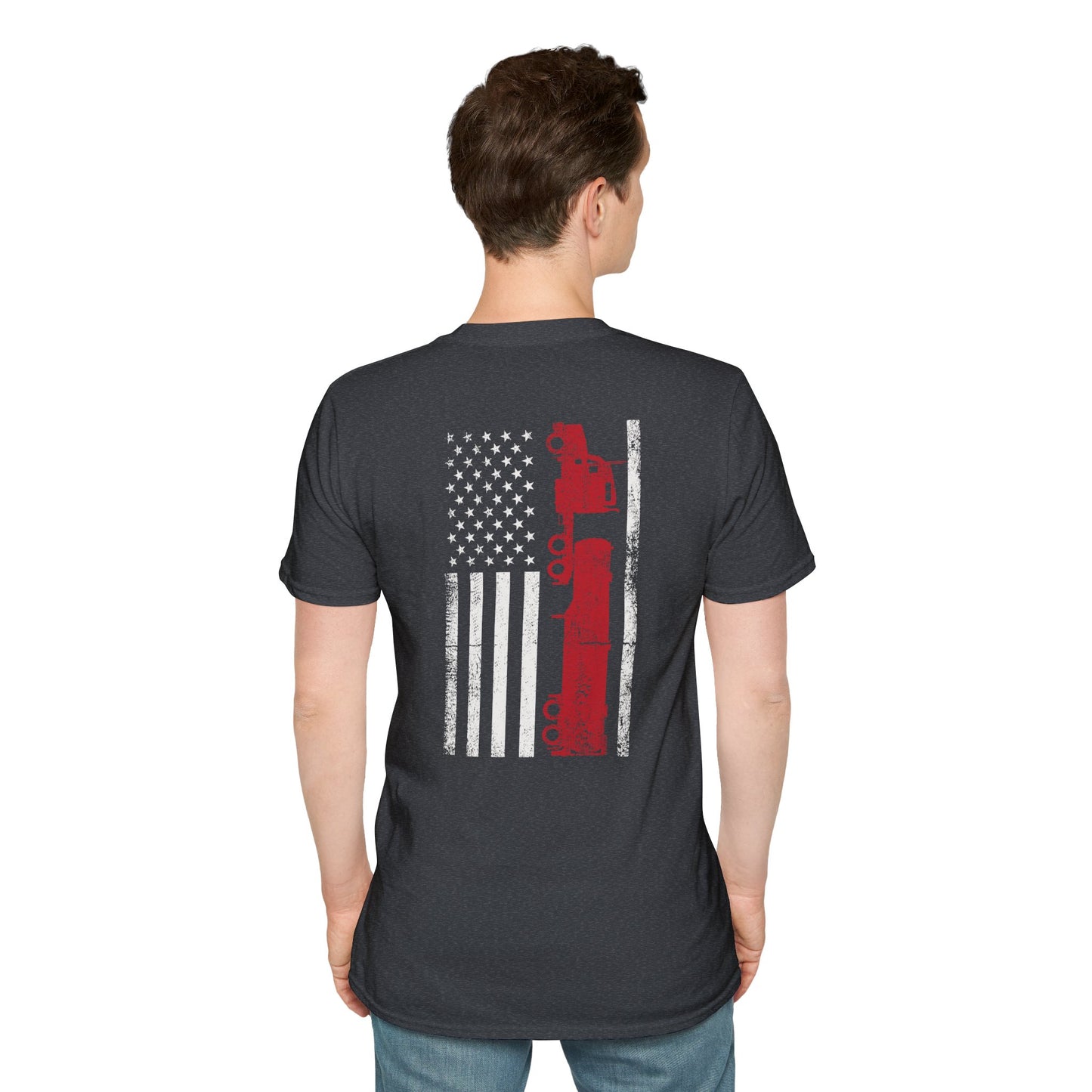 Truck Driver American Flag T-Shirt