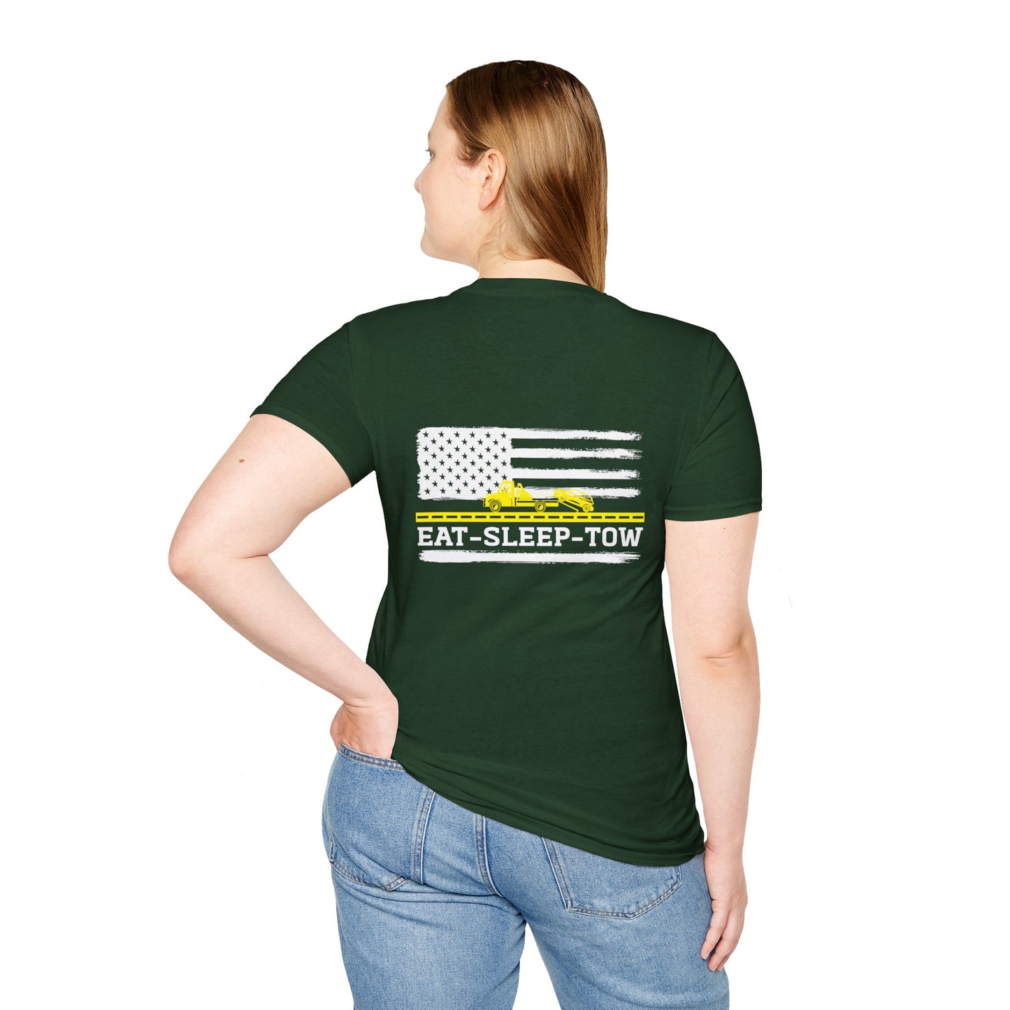 Tow Truck Driver American Flag T-Shirt