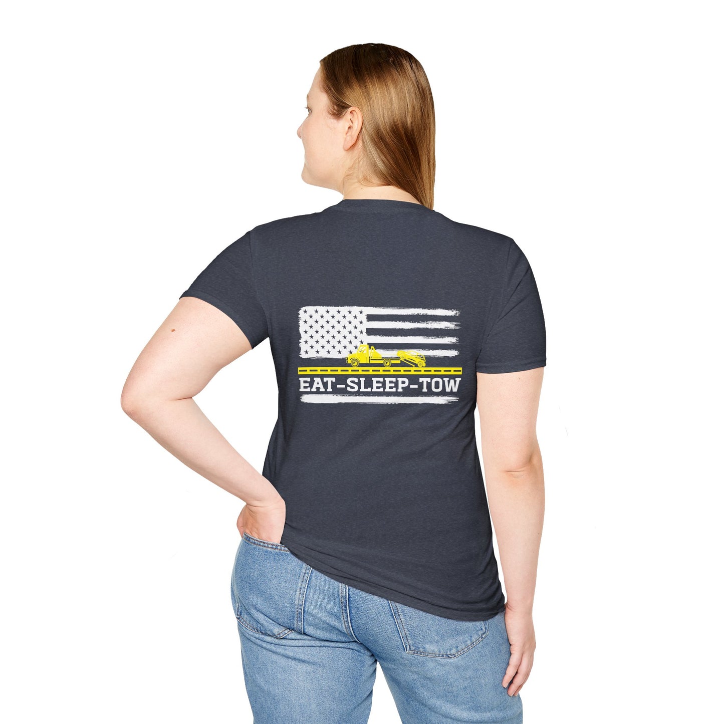 Tow Truck Driver American Flag T-Shirt