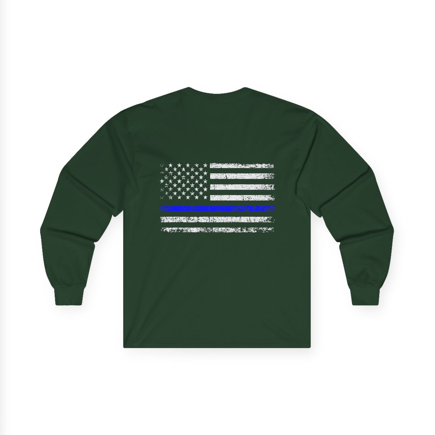 Thin Blue Line American Flag Long Sleeve