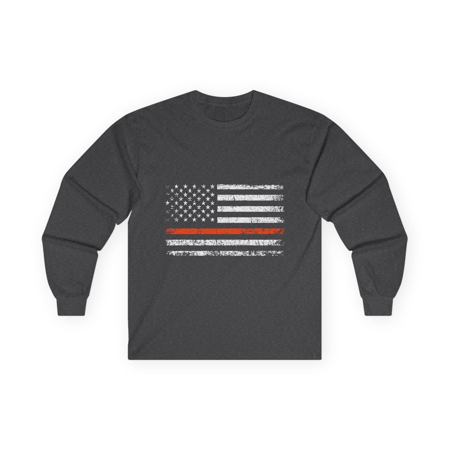 Thin Orange Line American Flag -Long Sleeve