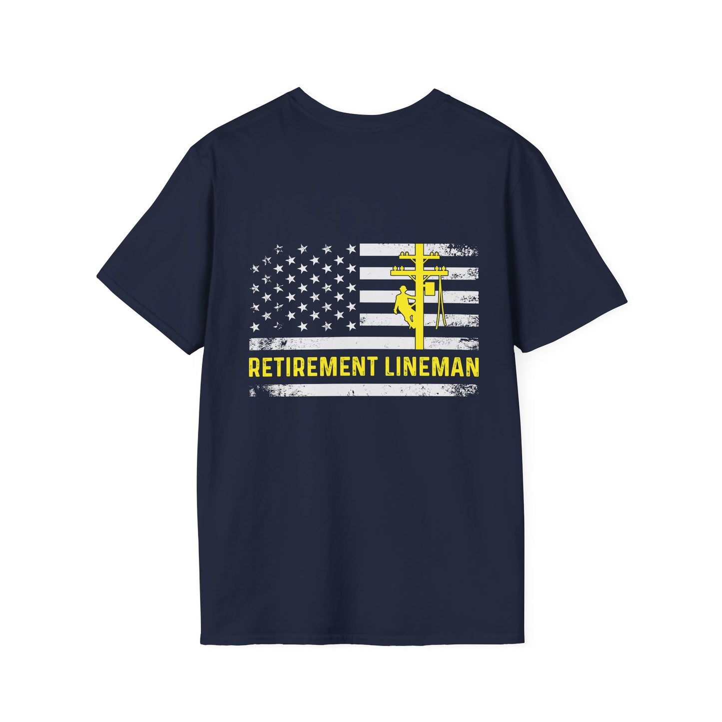 Retirement Lineman American Flag T-Shirt