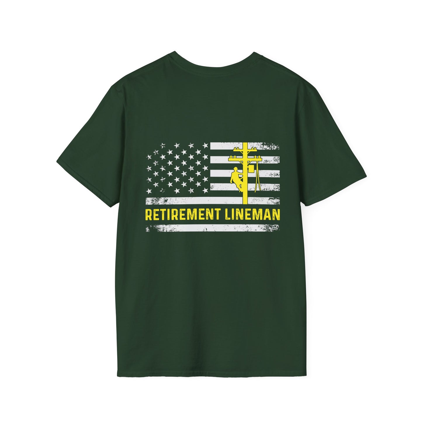 Retirement Lineman American Flag T-Shirt