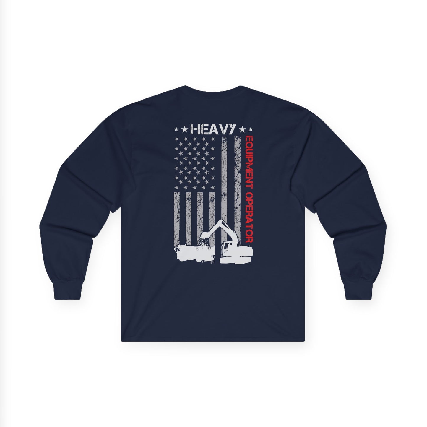 Heavy Equipment Operator American Flag Long Sleeve