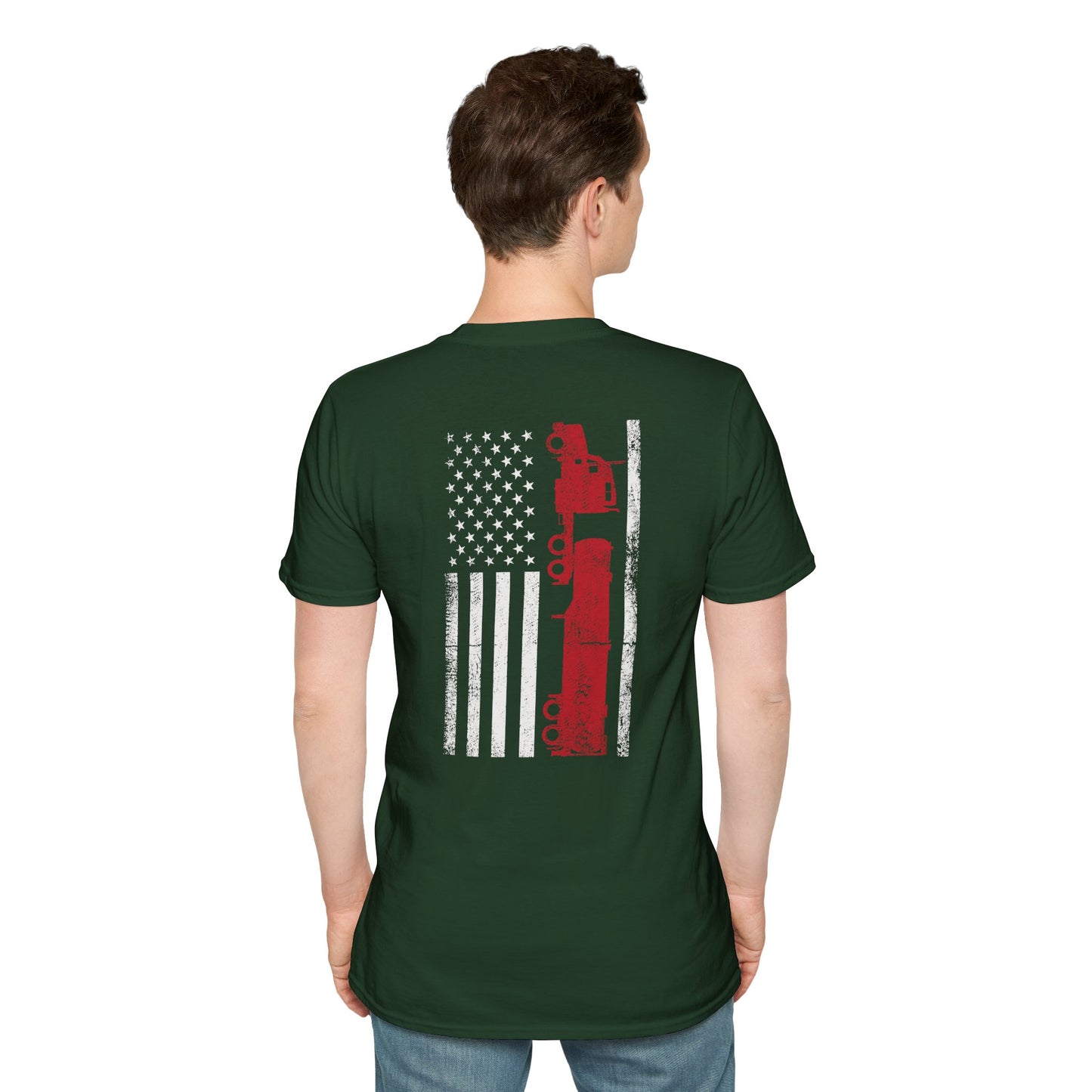 Truck Driver American Flag T-Shirt