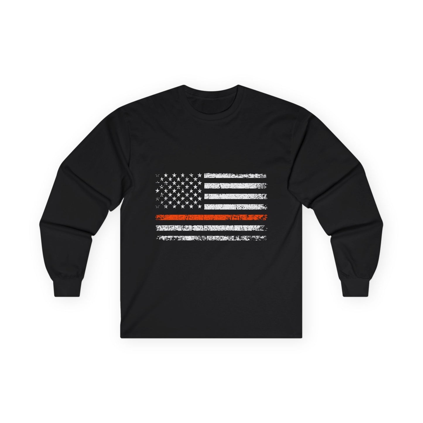 Thin Orange Line American Flag -Long Sleeve