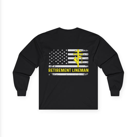 Retirement Lineman American Flag Long Sleeve