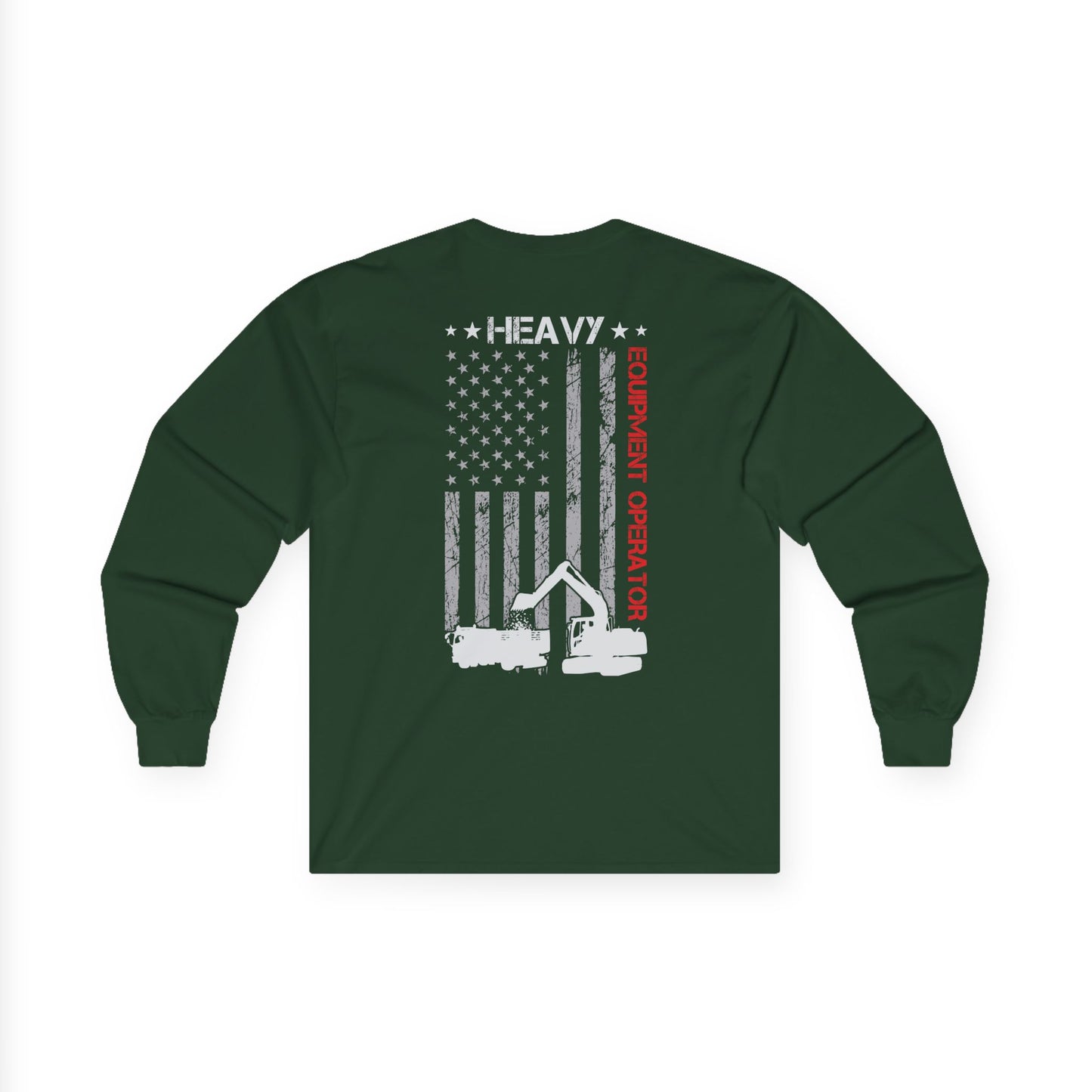 Heavy Equipment Operator American Flag Long Sleeve