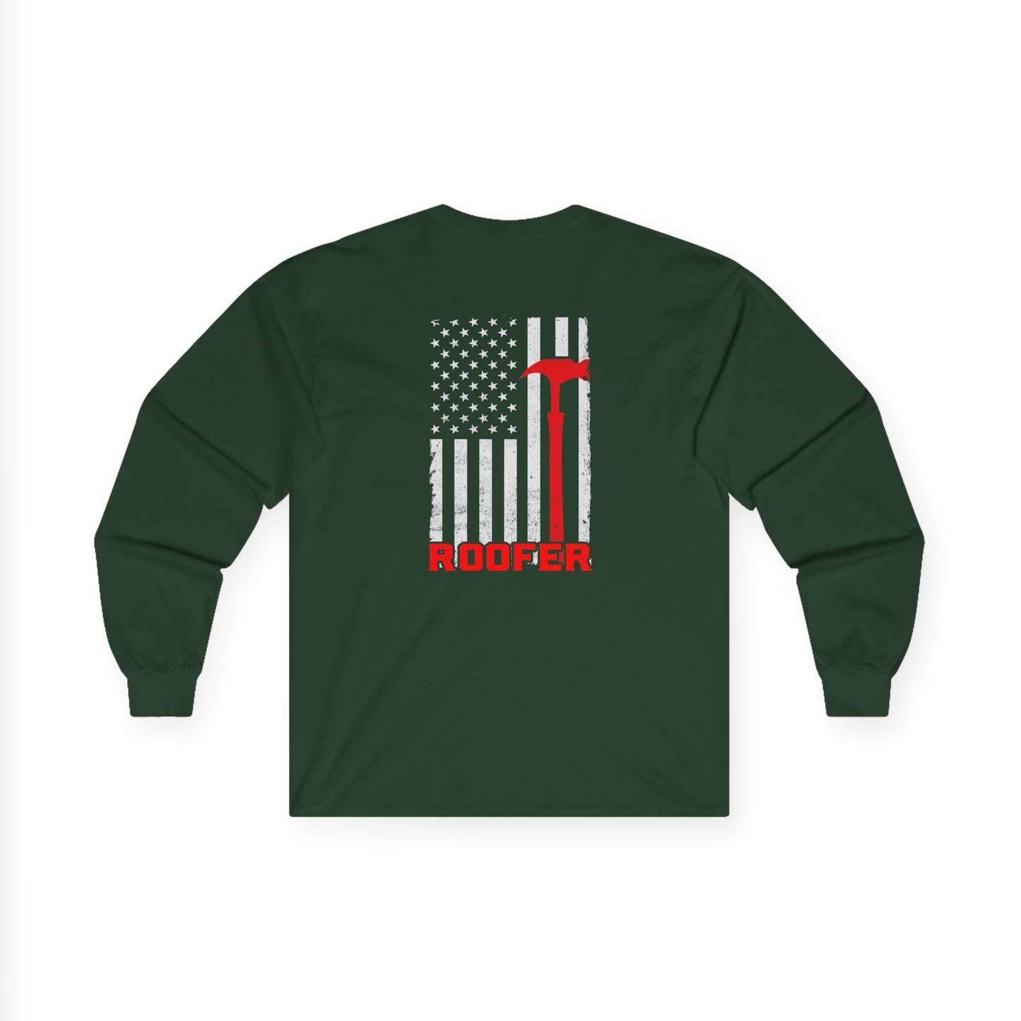 Roofer American Flag Long Sleeve Tee