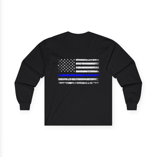 Thin Blue Line American Flag Long Sleeve