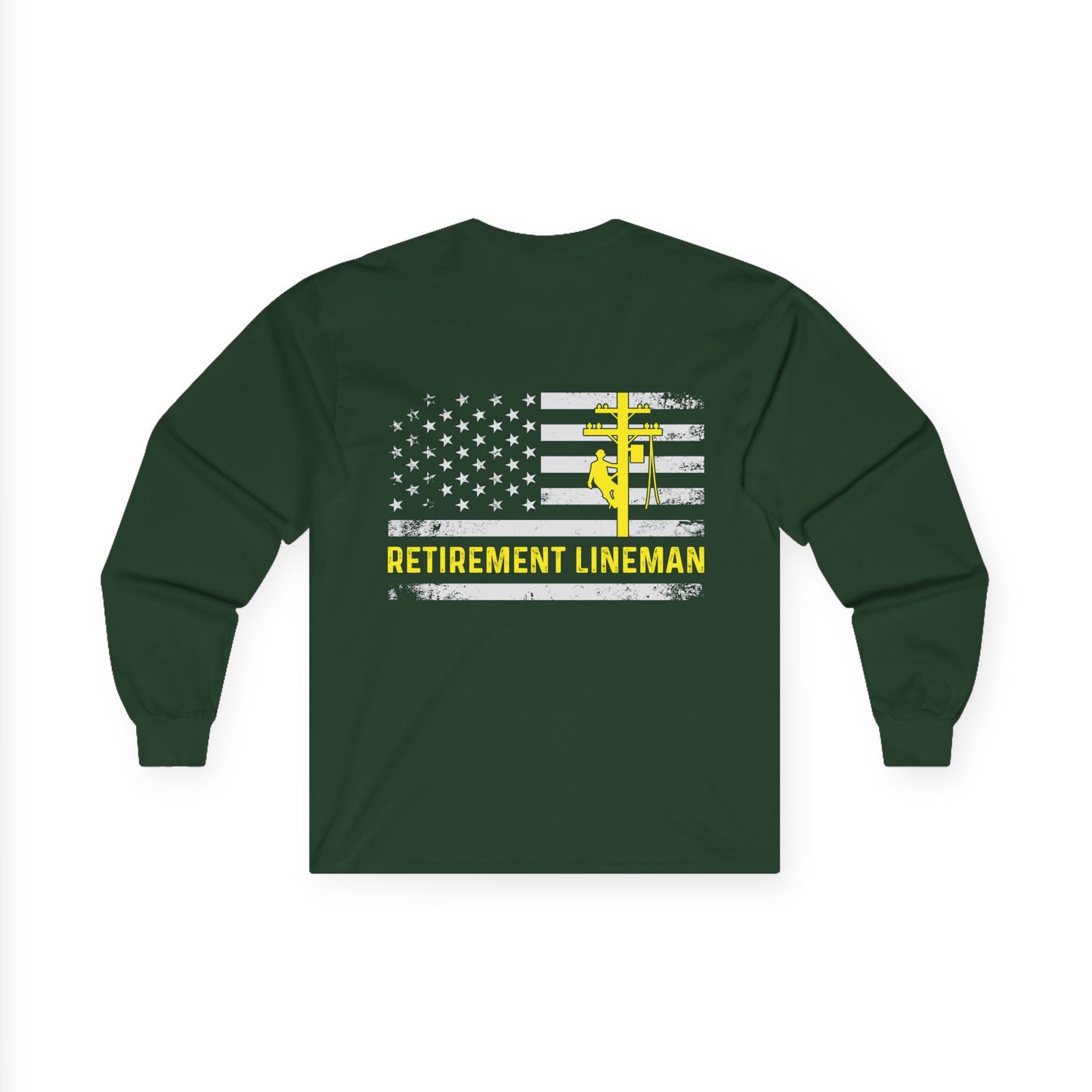 Retirement Lineman American Flag Long Sleeve