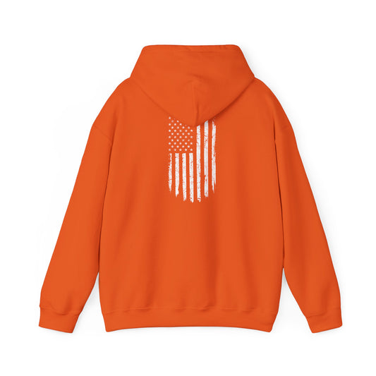 Safety Orange American Flag Hoodie